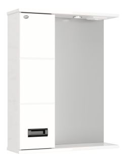 Шкаф-зеркало с подсветкой Onika Балтика Black 205848 левый 58см белый